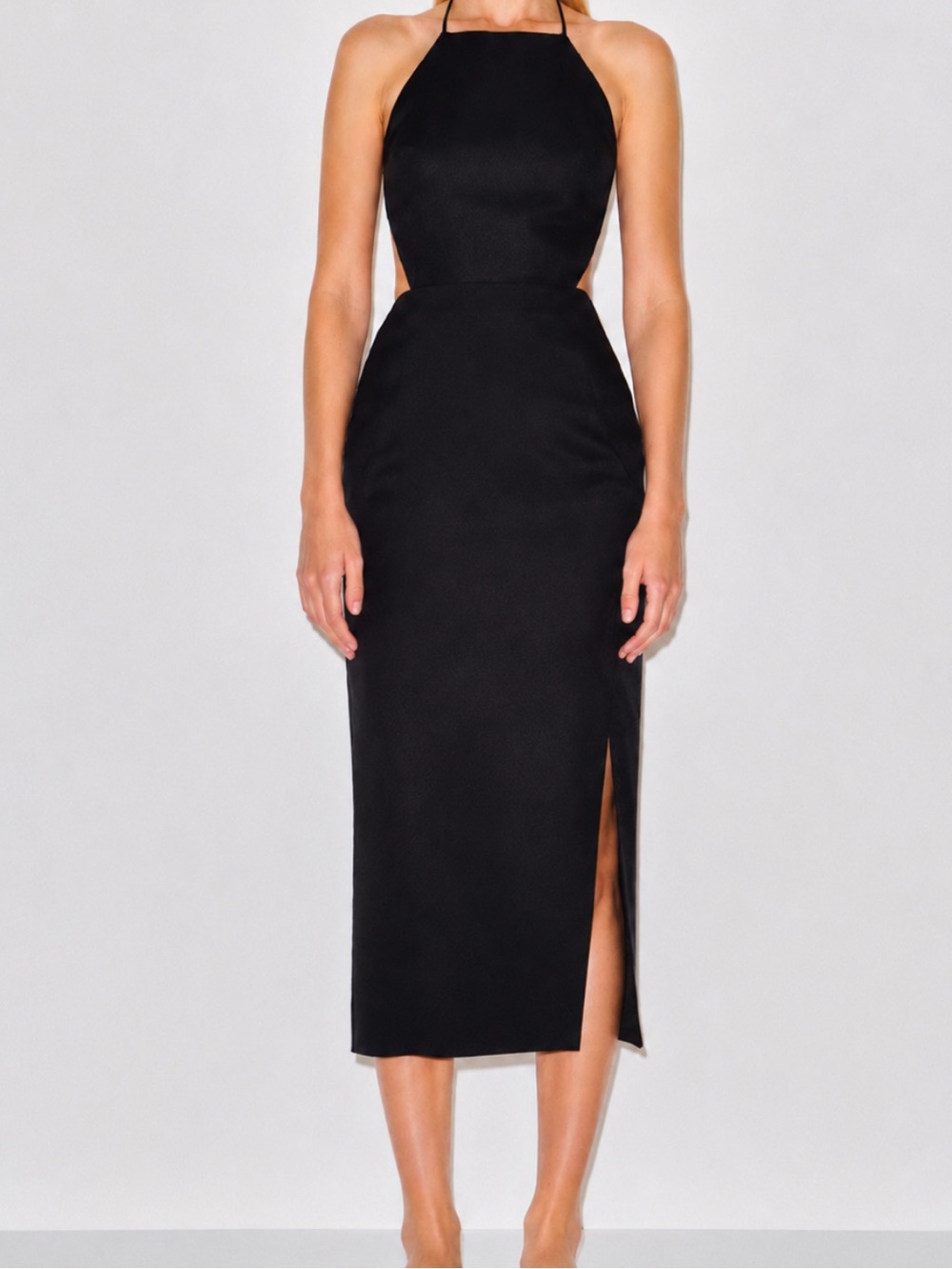 Reformation Black Open Back Midi Dress - Picture 2 of 7
